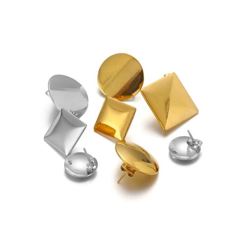 Rostfritt stål Stud Örhängen, 304 rostfritt stål, guldfärg pläterade, mode smycken, fler färger för val, 10PC/Bag, Säljs av Bag