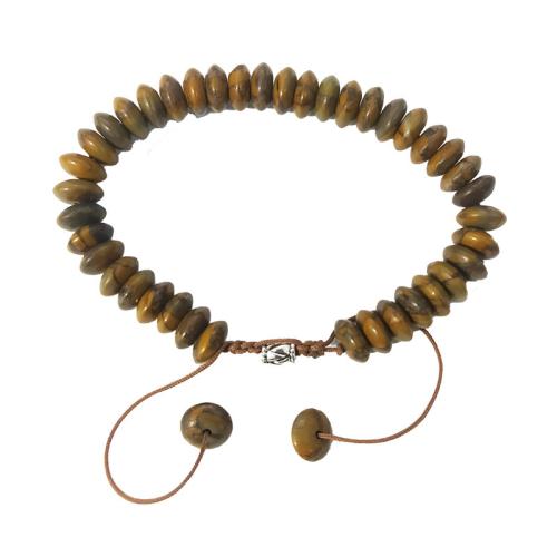 Bracelets de pierres précieuses, Pierre en bambou de feuille, avec alliage de zinc, bijoux de mode, plus de couleurs à choisir, 8mm, Vendu par PC