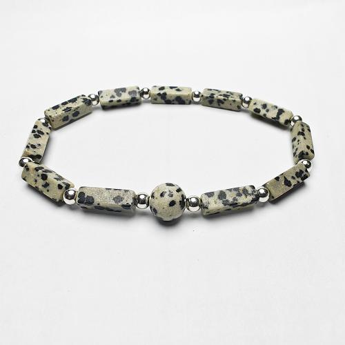 Bracelets de pierres précieuses, Pierre naturelle, avec alliage de zinc, bijoux de mode, plus de couleurs à choisir, 4x13mm, Longueur 21 cm, Vendu par PC
