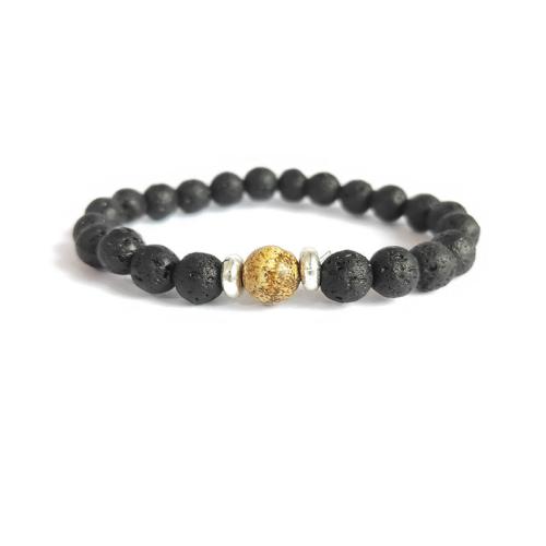 Bracelets de pierres précieuses, lave volcanique, bijoux de mode, plus de couleurs à choisir, 8mm, Longueur 19 cm, Vendu par PC