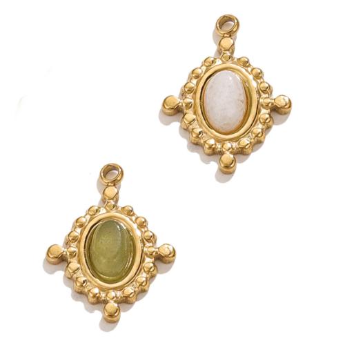 Avenhäng, 304 rostfritt stål, med Aventurin, guldfärg pläterade, DIY, fler färger för val, 12.50x17mm, Säljs av PC