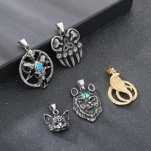 Nerezová ocel Šperky Přívěsky, 304 Stainless Steel, s tyrkysový, DIY & různé styly pro výběr, Prodáno By PC