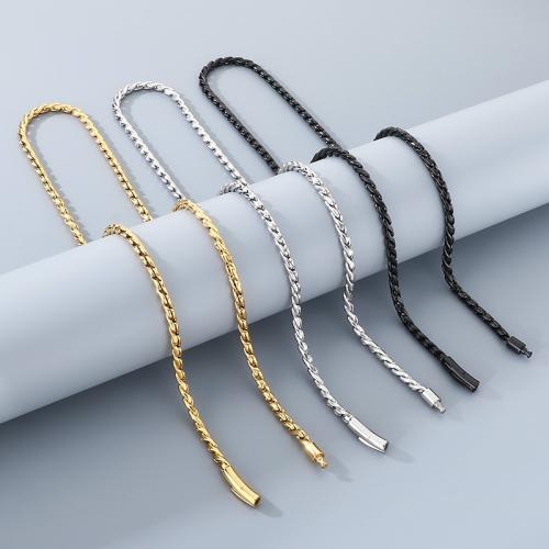 304 rostfritt stål Halsband, plated, mode smycken & för människan, fler färger för val, Längd Ca 25.6 inch, Säljs av PC