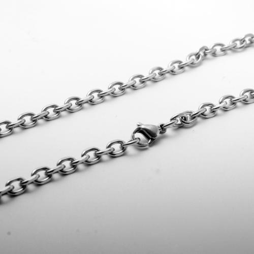 Rostfritt stål Nekclace Chain, 304 rostfritt stål, olika längd för val & DIY & olika storlek för val, ursprungliga färgen, Säljs av PC