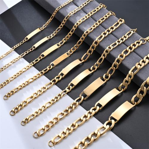 304 Stainless Steel Náramek, barva pozlacený, unisex & různé styly pro výběr, Prodáno By PC