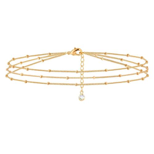 Acier inoxydable 304 Bracelet et bracelet, avec 2inch chaînes de rallonge, Placage, multicouche & styles différents pour le choix & pour femme & avec strass, Vendu par PC