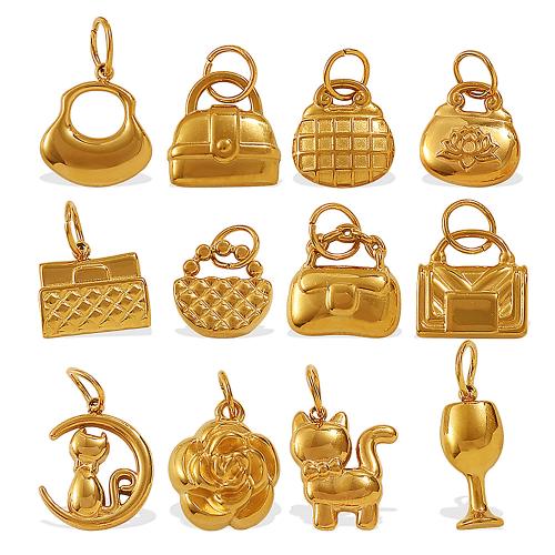 Rustfrit stål smykker Vedhæng, 304 rustfrit stål, guldfarve belagt, du kan DIY & forskellige stilarter for valg, Solgt af PC