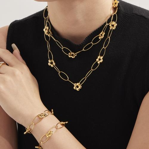 Stainless Steel smycken Ställer, armband & halsband, 304 rostfritt stål, guldfärg pläterade, mode smycken, fler färger för val, Säljs av PC