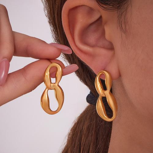 Rostfritt stål Stud Örhängen, 304 rostfritt stål, guldfärg pläterade, mode smycken, fler färger för val, Säljs av Par