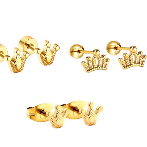 Rostfritt stål Stud Örhängen, 304 rostfritt stål, guldfärg pläterade, mode smycken, fler färger för val, Säljs av Par