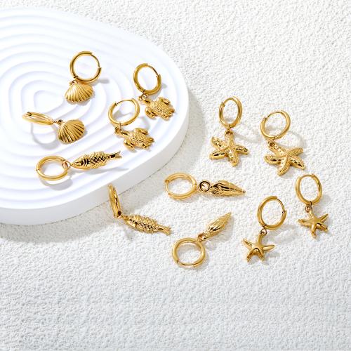 Edelstahl Tropfen Ohrring, 304 Edelstahl, goldfarben plattiert, Modeschmuck, goldfarben, verkauft von Paar