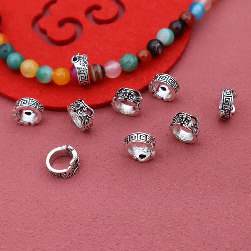 Zink Alloy Spacer Pärlor, silver pläterad, DIY, 10x6mm, 100PC/Bag, Säljs av Bag