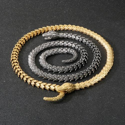 304 rostfritt stål Halsband, Snake, plated, mode smycken & för människan, fler färger för val, Säljs av PC