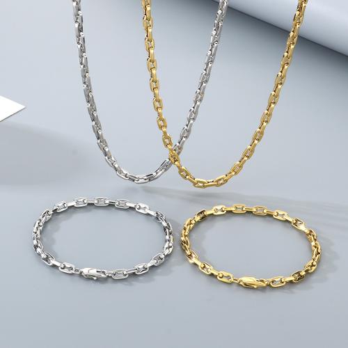 304 rostfritt stål Armband och halsband, plated, mode smycken & olika storlek för val & för människan, fler färger för val, Säljs av PC