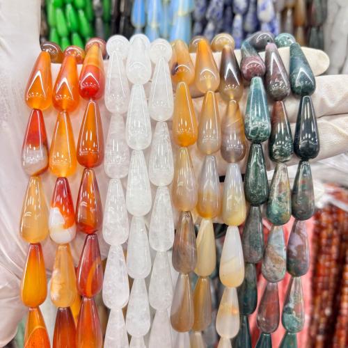 Gemstone Smycken Pärlor, Natursten, med Agat, DIY, fler färger för val, 10x25mm, 16PC/Strand, Såld Per 38 Strand