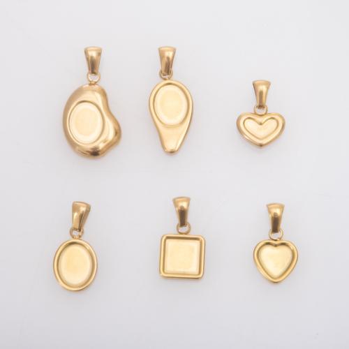 Rostfritt Stål hänge Inställning, 304 rostfritt stål, guldfärg pläterade, mode smycken, fler färger för val, Säljs av PC