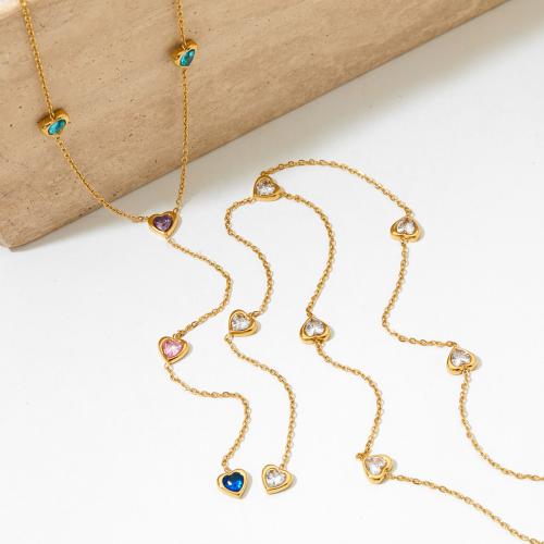 Rostfritt stål tröja kedja halsband, 304 rostfritt stål, guldfärg pläterade, mode smycken & med strass, fler färger för val, Säljs av PC