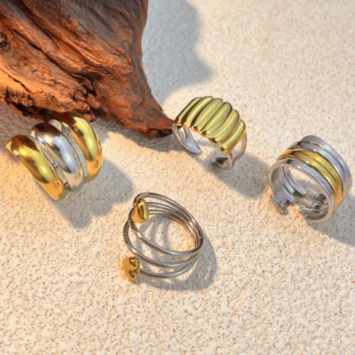 Ring Finger ze stali nierdzewnej, Stal nierdzewna 304, Platerowane w kolorze złota, biżuteria moda, dostępnych więcej kolorów, sprzedane przez PC