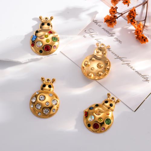 Rustfrit stål smykker Vedhæng, 304 rustfrit stål, guldfarve belagt, du kan DIY & med rhinestone, flere farver til valg, 5pc'er/Bag, Solgt af Bag