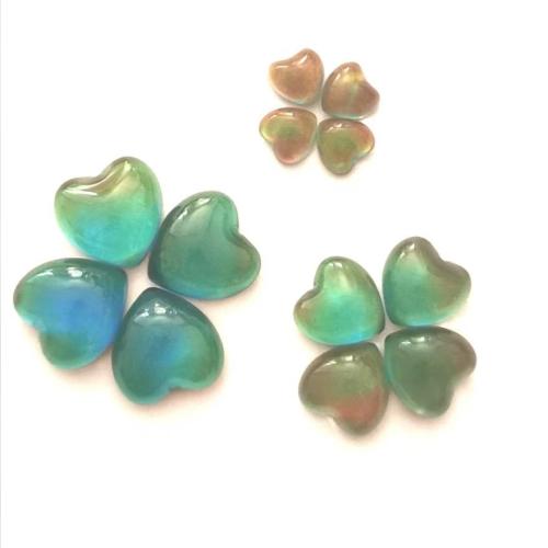 Glas hängande komponent, Hjärta, DIY & humör emalj, blandade färger, 12mm, Säljs av PC