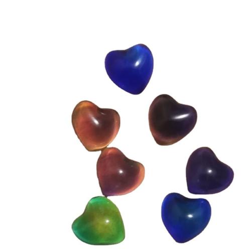 Glas hängande komponent, Hjärta, DIY & humör emalj, blandade färger, Säljs av PC