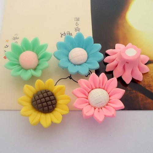 Mobiltelefon DIY Kit, Polymer Clay, Solros, fler färger för val, 30x10mm, 100PC/Bag, Säljs av Bag