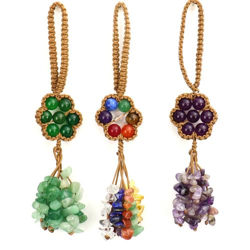 Edelsteen Ophangen ornamenten, met Textiel binnenwerk Cord, handgemaakt, verschillende materialen voor de keuze & uniseks, 140mm, Verkocht door PC