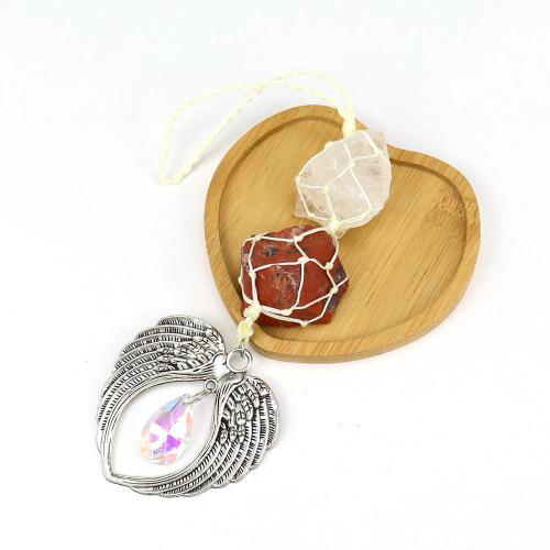 Ädelsten Hängande ornament, med Terylene Cord & Zink Alloy, handgjord, olika material för val & Unisex, Säljs av PC