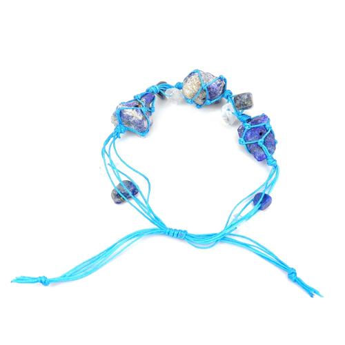 pierre gemme bracelet, avec cordon de polyester, fait à la main, différents matériaux pour le choix & unisexe, Longueur Environ 6-10 pouce, Vendu par PC