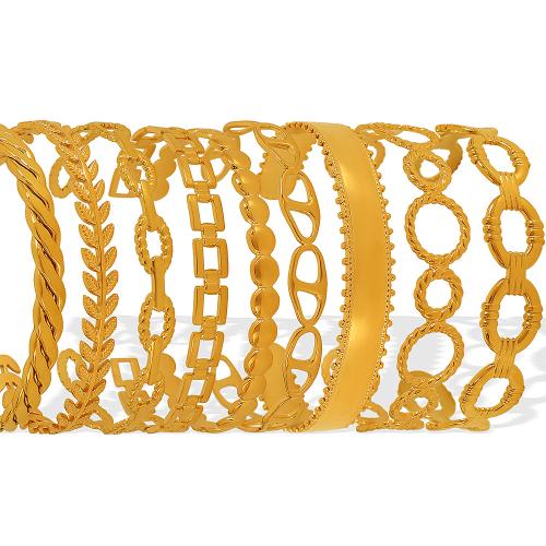 304 rostfritt stål Manschett Armring, plated, Unisex & olika stilar för val, Säljs av PC