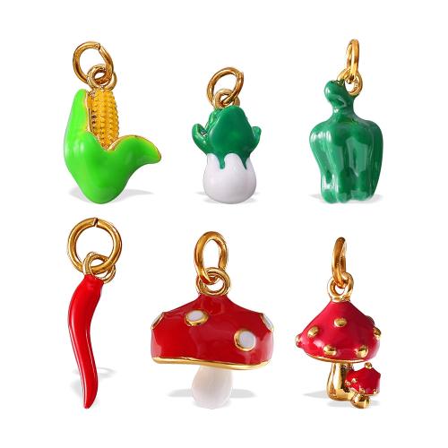 Rustfrit stål smykker Vedhæng, 304 rustfrit stål, forgyldt, du kan DIY & forskellige stilarter for valg & emalje, Solgt af PC