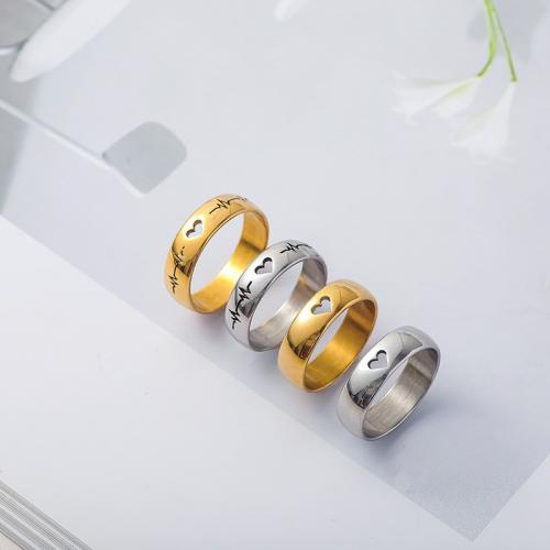 304 rostfritt stål Finger Ring, plated, Unisex & olika storlek för val & olika stilar för val, Storlek:7-11, Säljs av PC