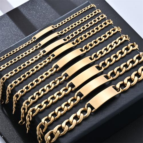 304 rostfritt stål Armband, guldfärg pläterade, Unisex & olika stilar för val, Säljs av PC