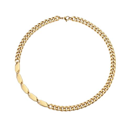 304 rostfritt stål Halsband, guldfärg pläterade, Unisex & olika stilar för val, Längd Ca 19.7 inch, Säljs av PC