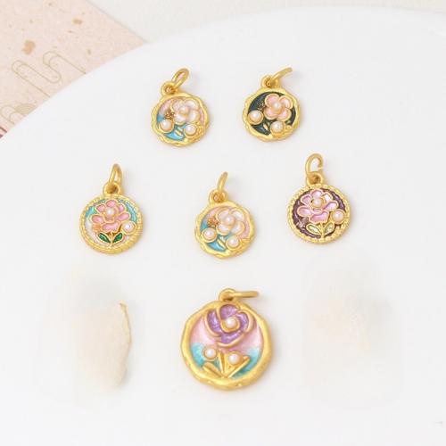 Mässing Smycken Hängen, plated, DIY & emalj, fler färger för val, 15x18mm, Säljs av PC