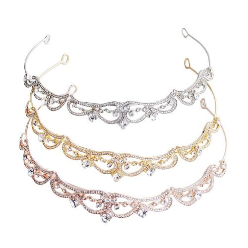Tiaras, Zink Alloy, guldfärg pläterade, mode smycken & med strass, fler färger för val, 130x20mm, Säljs av PC
