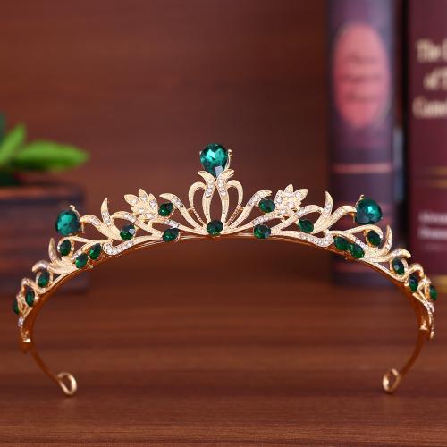 Tiaras, Zink Alloy, guldfärg pläterade, mode smycken & med strass, fler färger för val, 40x140mm, Säljs av PC