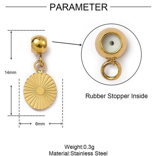 Rustfrit stål smykker Vedhæng, 304 rustfrit stål, med Gummi, guldfarve belagt, du kan DIY, gylden, 40x140mm, 3pc'er/Bag, Solgt af Bag