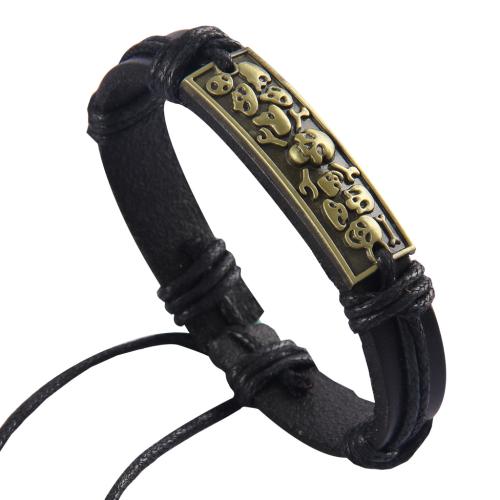 Zink Alloy Armband, med PU, plated, Unisex & olika stilar för val, 190x13mm, Säljs av PC