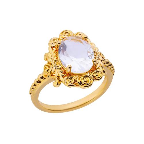 Mässing Cuff finger ring, guldfärg pläterade, olika stilar för val & micro bana cubic zirconia & för kvinna & emalj, Storlek:6-8, Säljs av PC