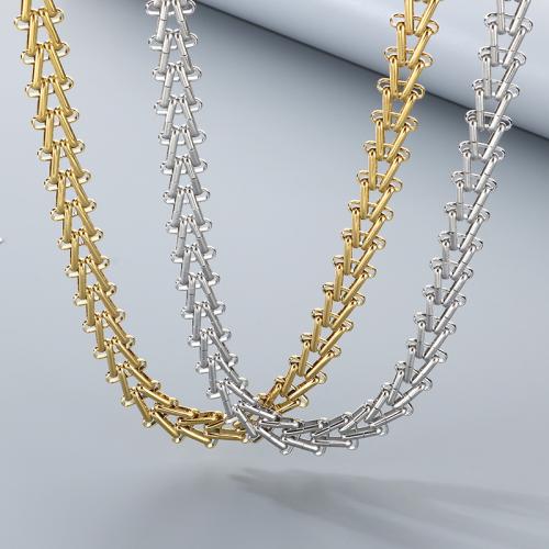 Rostfritt stål kedja halsband, 304 rostfritt stål, guldfärg pläterade, mode smycken, fler färger för val, Säljs av PC