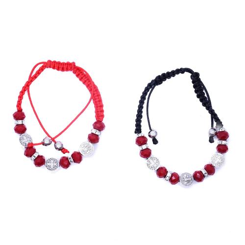 Zink Alloy Armband, med Knut Sladd, Cross, silver pläterad, mode smycken, fler färger för val, 8mm, Längd 21 cm, Säljs av PC