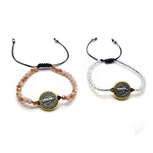 Crystal Rannekorut, Sinkkiseos, kanssa Kristalli, Ylittää, muoti korut, enemmän värejä valinta, 4x6mm, Pituus 28 cm, Myymät PC