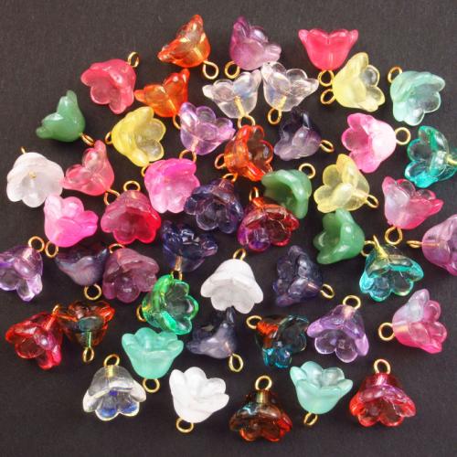 Växter Lampwork Häng, guldfärg pläterade, DIY, fler färger för val, 12x8mm, Hål:Ca 2mm, 100PC/Bag, Säljs av Bag