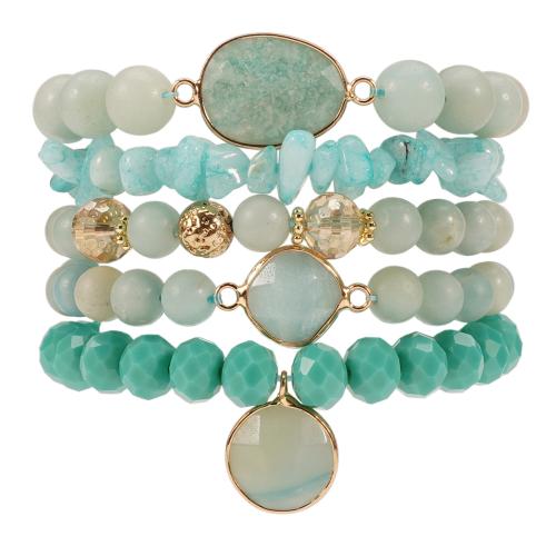 ädelsten armband, Grön Aven, med Rose Quartz, guldfärg pläterade, mode smycken, fler färger för val, Hål:Ca 1mm, Säljs av Ställ