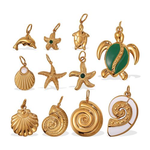 Rostfritt stål Animal Hängen, 304 rostfritt stål, guldfärg pläterade, DIY & emalj, fler färger för val, Hål:Ca 1mm, Säljs av PC