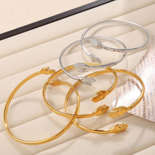 304 rostfritt stål Manschett Armring, guldfärg pläterade, mode smycken, fler färger för val, Hål:Ca 1mm, Säljs av PC