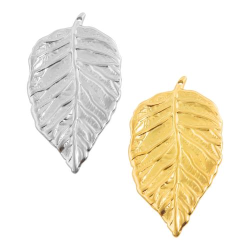 Rostfritt stål Smycken Hängen, 304 rostfritt stål, Leaf, plated, DIY, fler färger för val, 10PC/Bag, Säljs av Bag