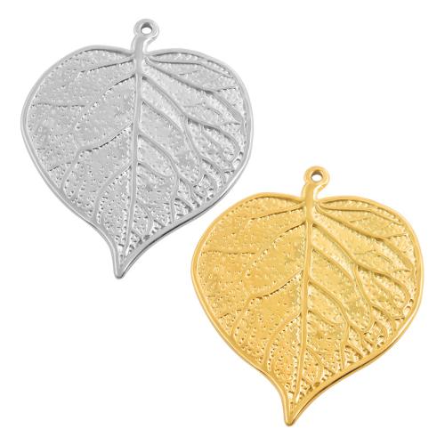 Rostfritt stål Smycken Hängen, 304 rostfritt stål, Leaf, plated, DIY, fler färger för val, 10PC/Bag, Säljs av Bag