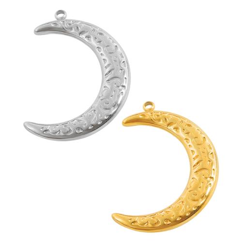 Rostfritt stål Smycken Hängen, 304 rostfritt stål, Månen, plated, DIY, fler färger för val, 10PC/Bag, Säljs av Bag